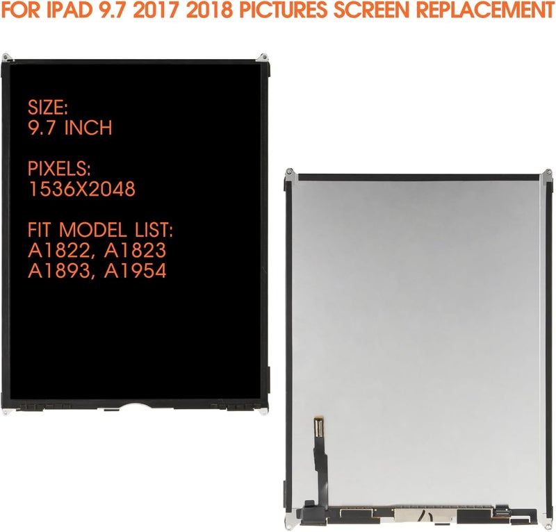 AGCUT for iPad 5th Generation Screen Replacement for Apple iPad 9.7 (2017) LCD for iPad 6th(6th Gen) 2018 LCD A1893 A1823 A1954 A1822 LCD Display for iPad Air 1st A1474 A1475 A1476 LCD Repair Kit - Image 2